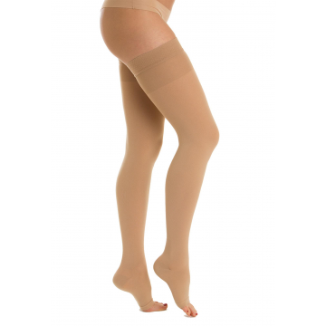 Calze elastiche medicali autoreggenti compressione graduata punta aperta  classe 3 - K3 - 34-46 mmHg 